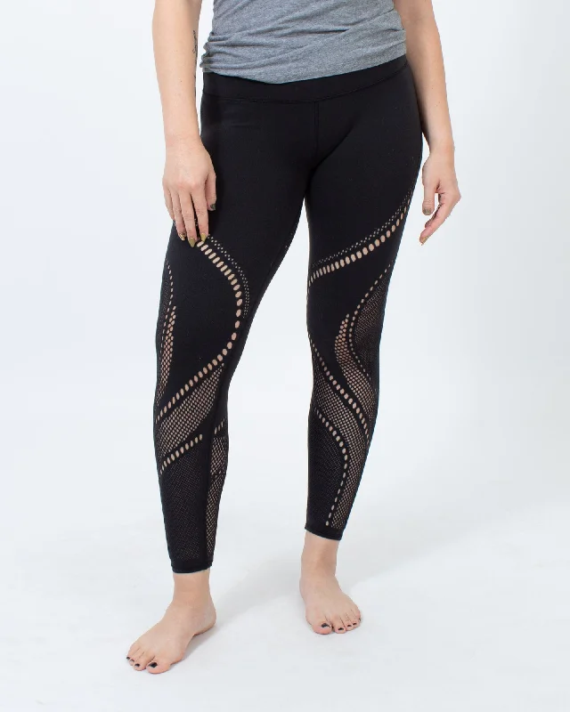 Black Cutout Lululemon Leggings Trendy Flared Leggings