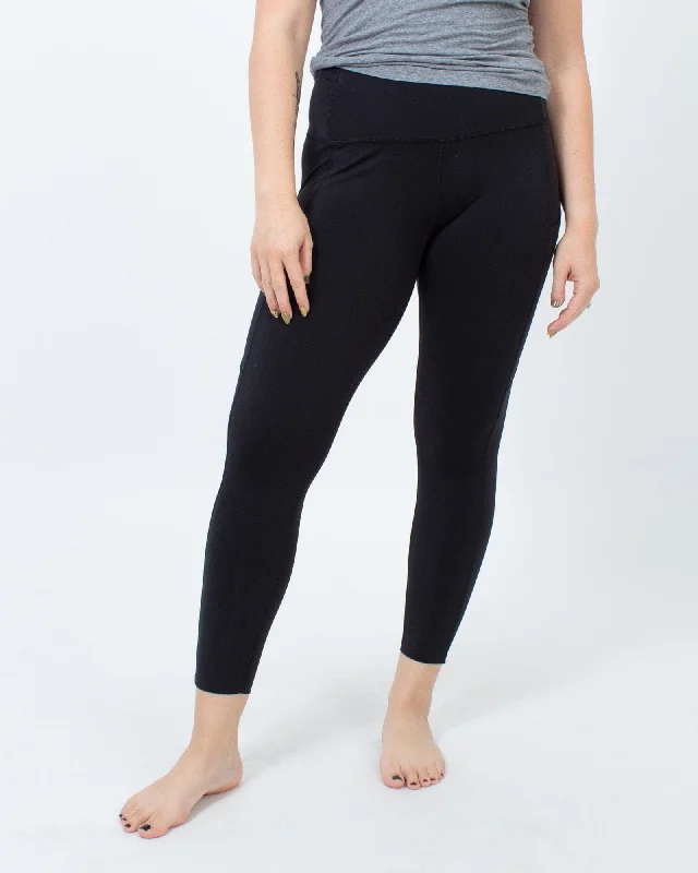 Black Lululemon Leggings with Side Pockets Stylish Printed Sport Leggings