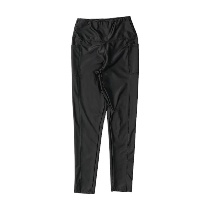 Black Solid Leggings Fashionable High-Rise Workout Leggings