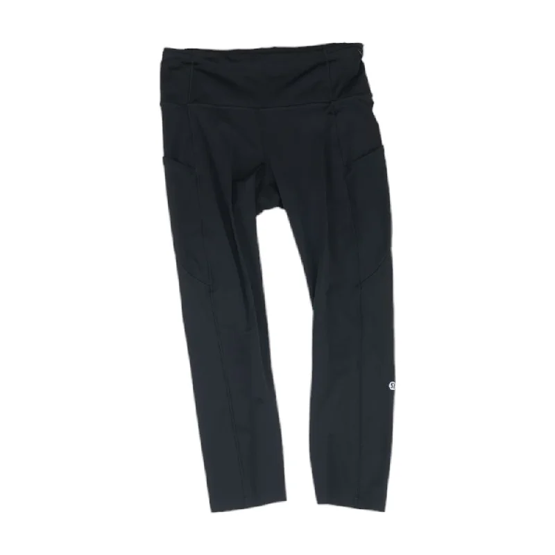 Black Solid Leggings Fashionable Full-Length Active Leggings