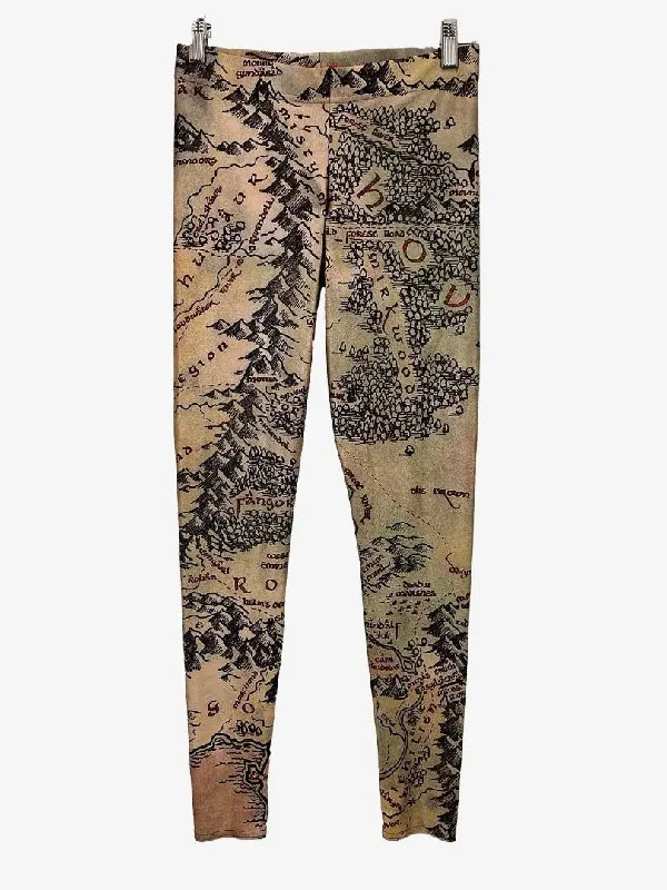 Blackmilk Middle Earth Satin Leggings Size M Comfortable Ribbed Sports Leggings