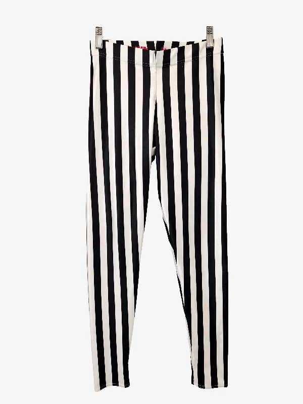 Blackmilk Striped Shiny Leggings Size M Elegant Satin Finish Leggings