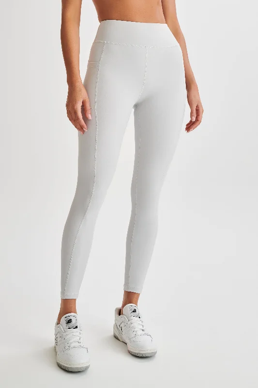 Briar V Back Leggings With Pockets - Ice Grey Cozy Ribbed Leggings