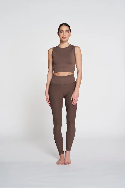 Jayne Soft Leggings - Taupe Cozy Mid-Rise Workout Leggings