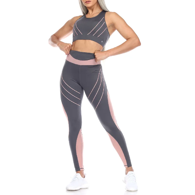 Cut Out Back Mesh Sports Bra & Leggings Set Comfortable Power Mesh Leggings