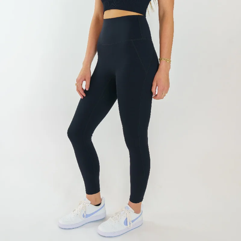 Empower Highwaist Leggings (Black) Trendy Colorblock Print Leggings