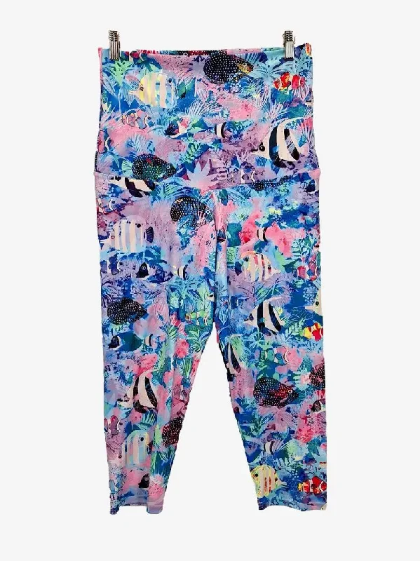 Exotica Funky Aquarium Active Leggings Size XL Fashionable Fitted Workout Leggings