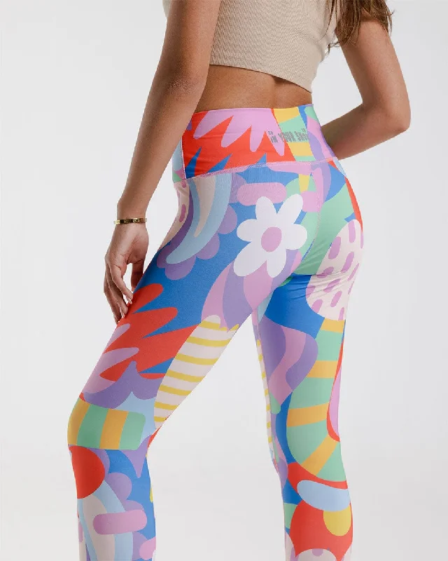 Flowery Leggings Fashionable Solid Color Tights