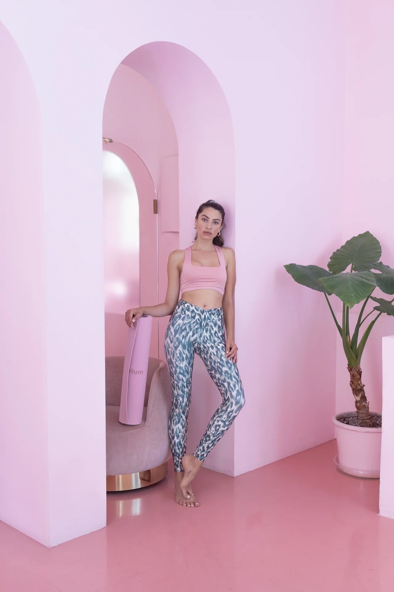 Green Leopard Leggings Chic Smooth Fit Leggings
