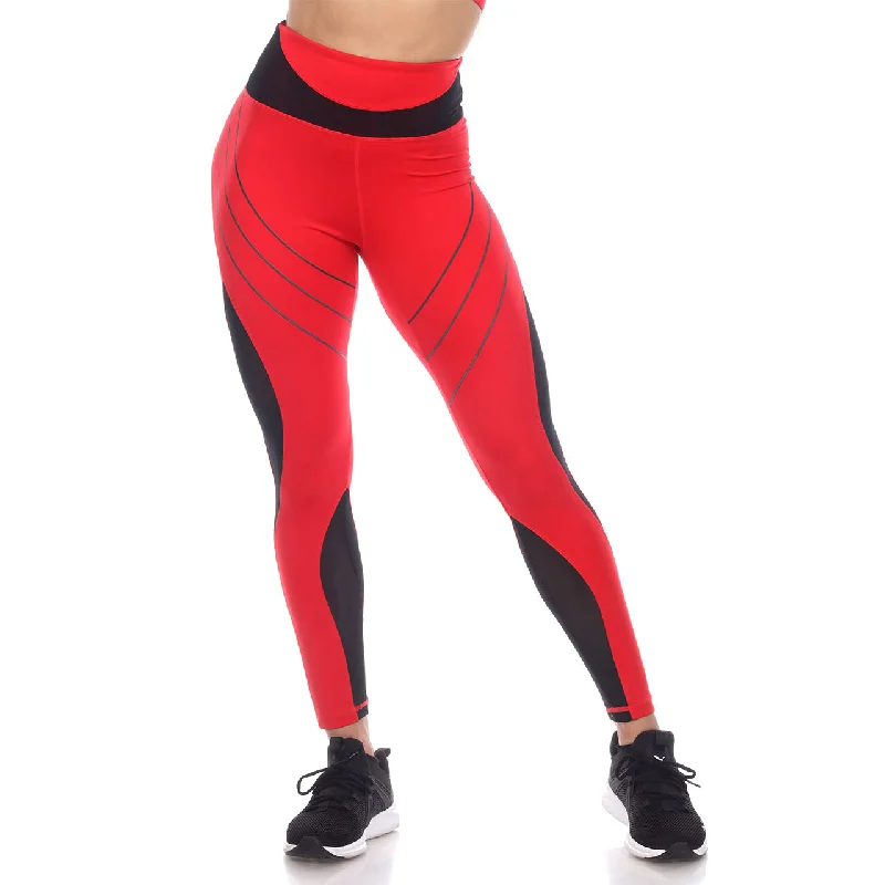 High-Waist Reflective Piping Fitness Leggings Chic Printed Yoga Pants