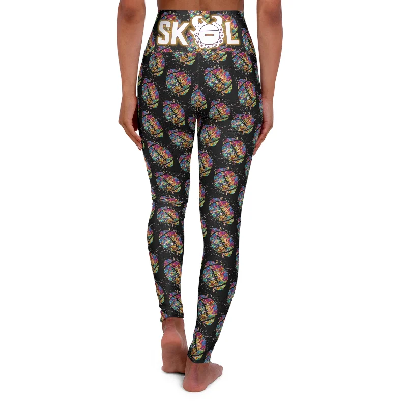 High Waisted Yoga Leggings - Color Blast Football - The Original Trendy Tie-Dye Leggings