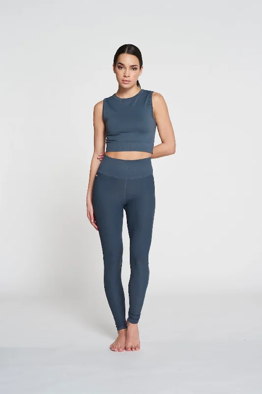 Jayne Soft Leggings - Deep Indigo Comfortable Wide-Band Leggings