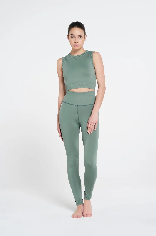 Jayne Soft Leggings - Silvered Olive Trendy Activewear Leggings
