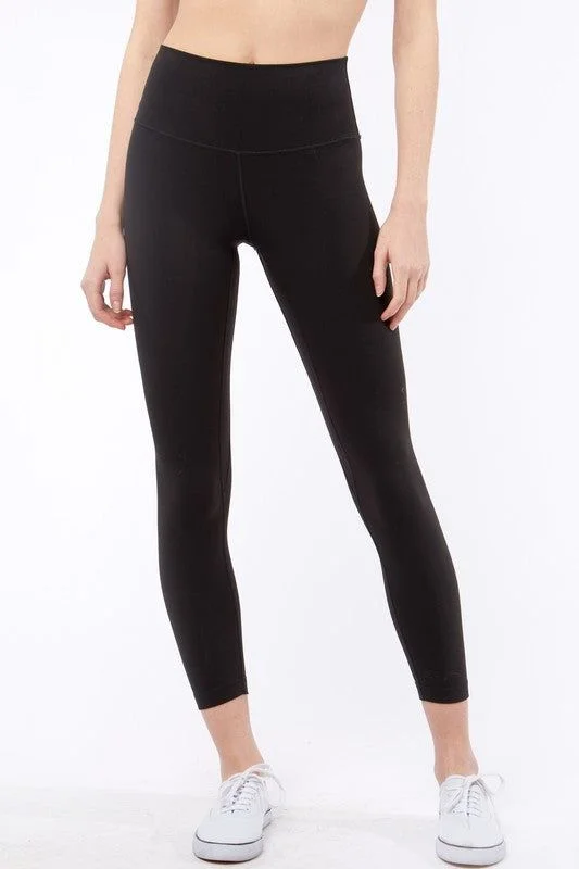 Knit Solid Long Leggings Fashionable Leather-Look Leggings
