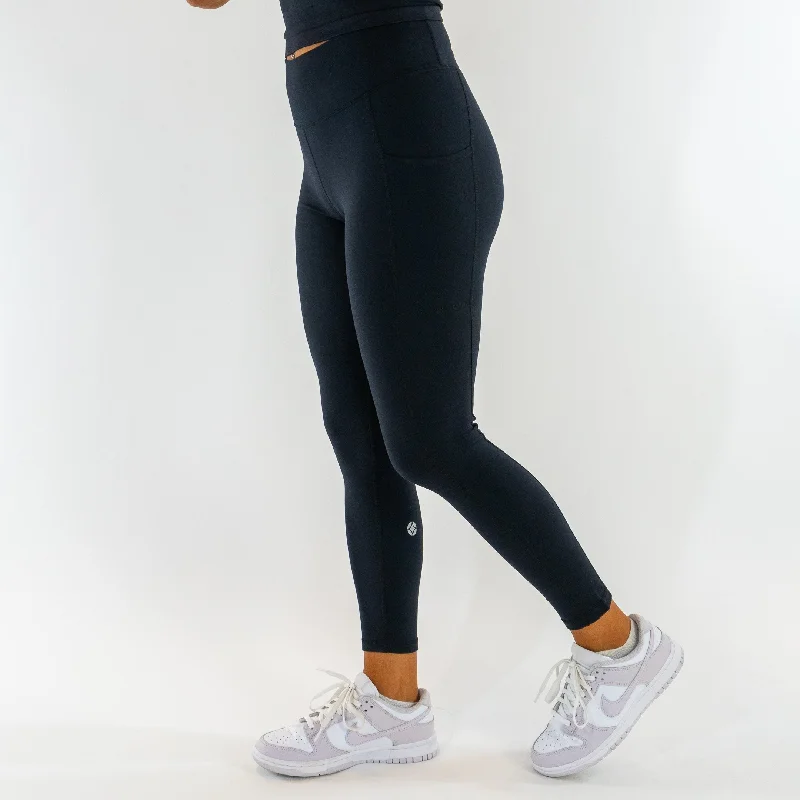 Lycra Contour Highwaist Leggings (Black) Comfortable Leggings with Pockets