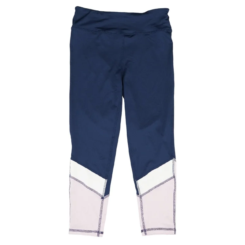 Navy Color Block Leggings Trendy Digital Print Leggings