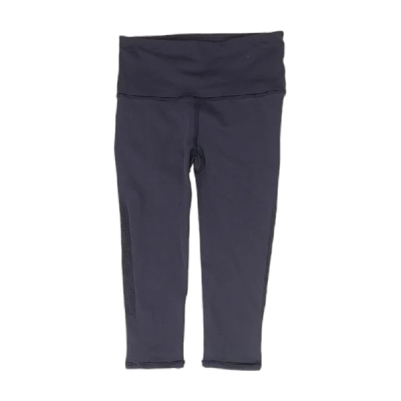 Navy Solid Leggings Trendy High-Compression Leggings