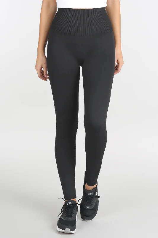 Nikibiki High Waist Band Legging Black Stylish Winter-Ready Leggings