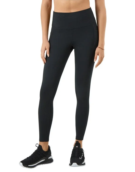 Leggings Tacto Suave, Bolsillo Lateral, "C" Logo Trendy Black Mesh Leggings