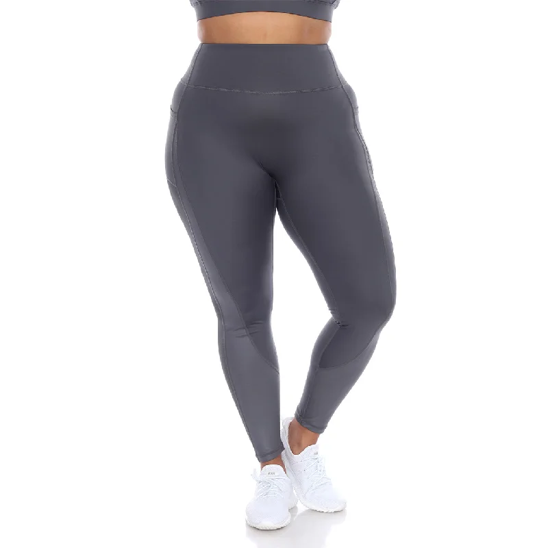 Plus Size High-Waist Mesh Fitness Leggings Stylish Sweatproof Leggings