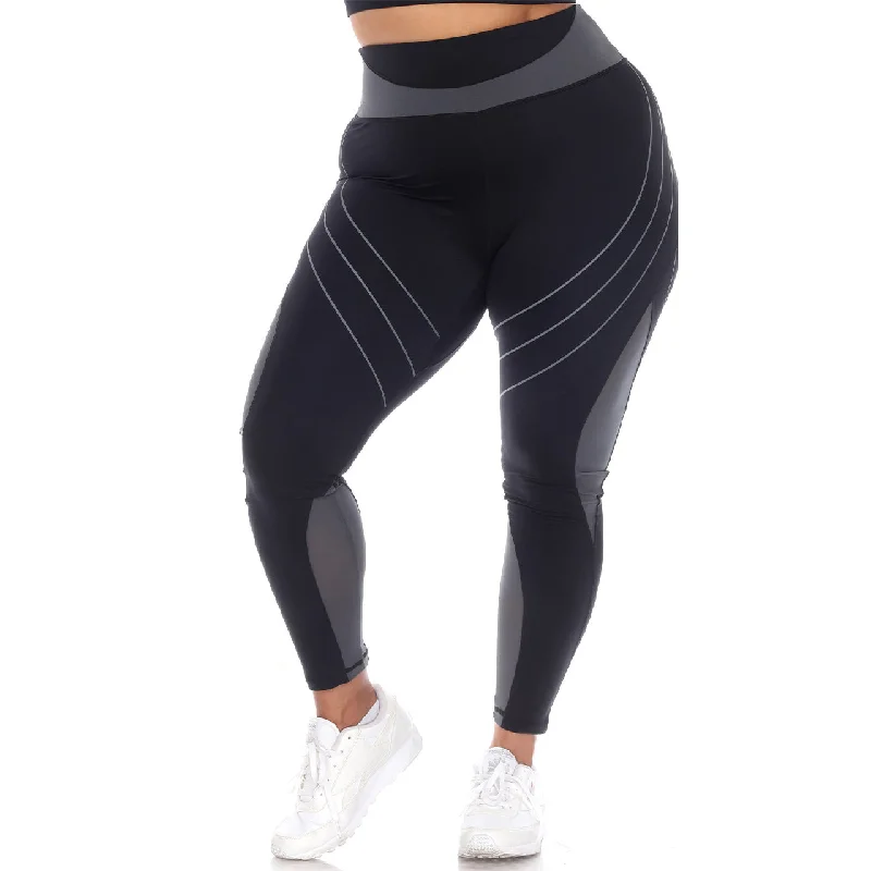 Plus Size High-Waist Reflective Piping Fitness Leggings Cozy Reflective Detail Leggings Plus Size High-Waist Reflective Piping Fitness Leggings Cozy Reflective Detail Leggings