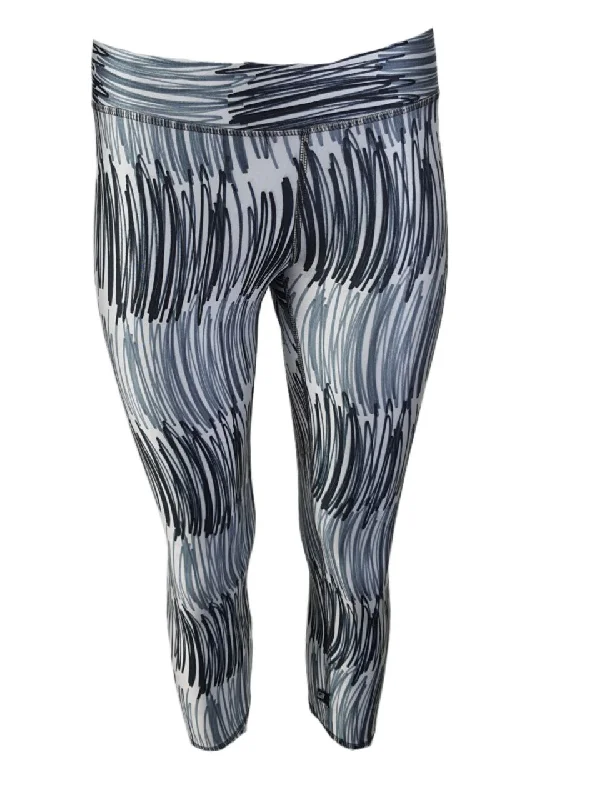 TEREZ Women's White Sketch Capri Leggings #4248755 Medium NWT Cozy Ribbed Leggings