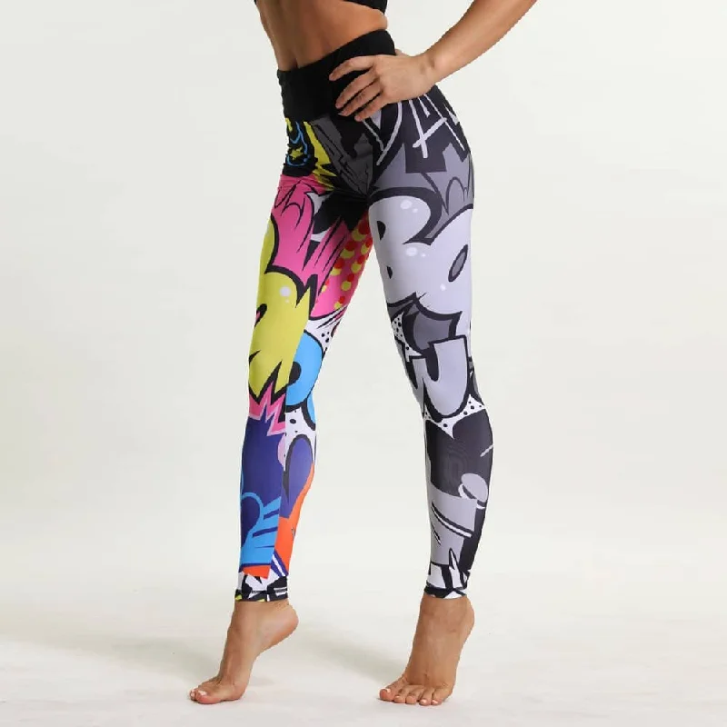 Women's Cartoon Stylized Leggings with Push Up Fashionable Solid Color Tights