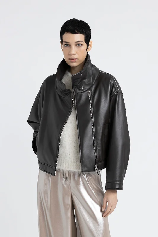 Genuine leather double-breasted jacket Rayon Fabric Velvet Fabric Corduroy Fabric