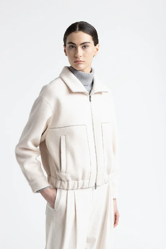 Wool and cashmere high neck jacket Nylon Jacket Polyester Jacket Spandex Jacket