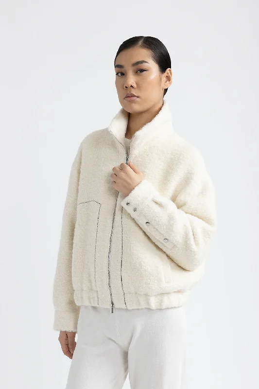 Bouclé wool and alpaca jacket Mesh Jacket Canvas Jacket Denim Jacket