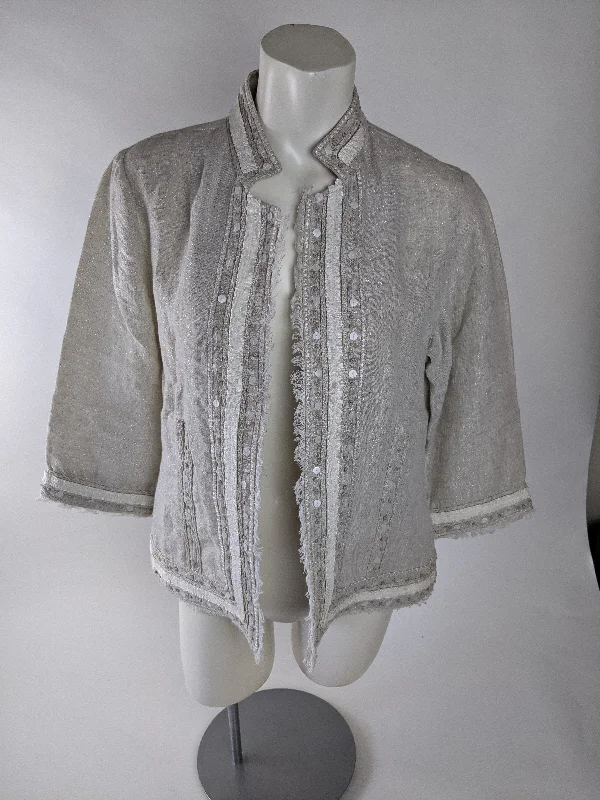 Chico's Women's Jacket Size 1 Rayon Fabric Velvet Fabric Corduroy Fabric