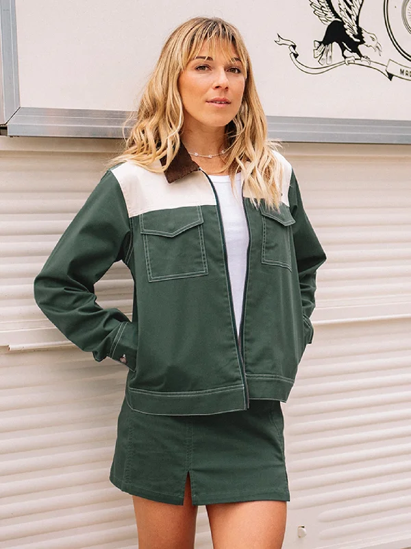 Coco Ho Frochickie Jacket - DARK PINE Wool Fabric Cashmere Fabric Tweed Fabric
