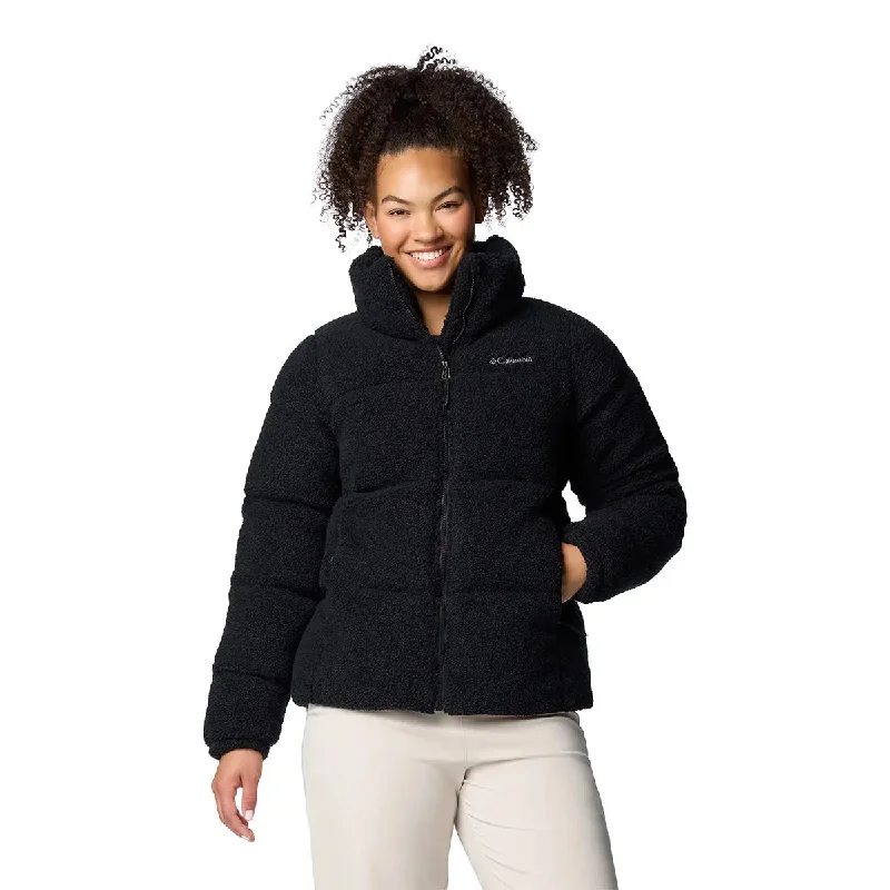 Puffect™ Sherpa Jacket - Black Satin Fabric Silk Fabric Chiffon Fabric