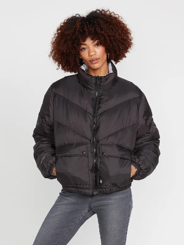Down'N Puff Jacket (Reversible) - BLACK Notch Collar Jacket Peter Pan Collar Jacket Cowl Neck Jacket Down'N Puff Jacket (Reversible) - BLACK Notch Collar Jacket Peter Pan Collar Jacket Cowl Neck Jacket