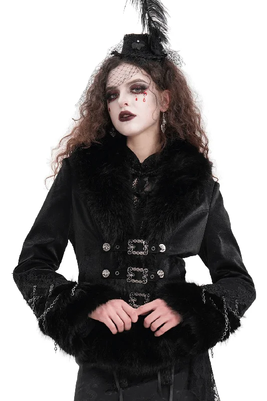 Elegant Gothic Faux Fur and Lace Buckle Jacket Quilted Jacket Puffer Jacket Insulated Jacket Elegant Gothic Faux Fur and Lace Buckle Jacket Quilted Jacket Puffer Jacket Insulated Jacket