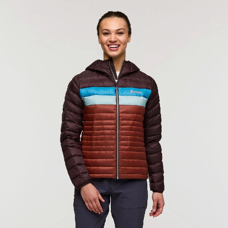 Fuego Down Hooded Jacket - Womens Zip Front Button Front Snap Front