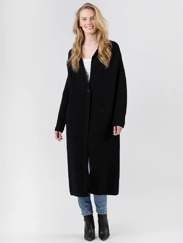 Jimmi Long Jacket - Black Cotton Jacket Linen Jacket Terry Jacket