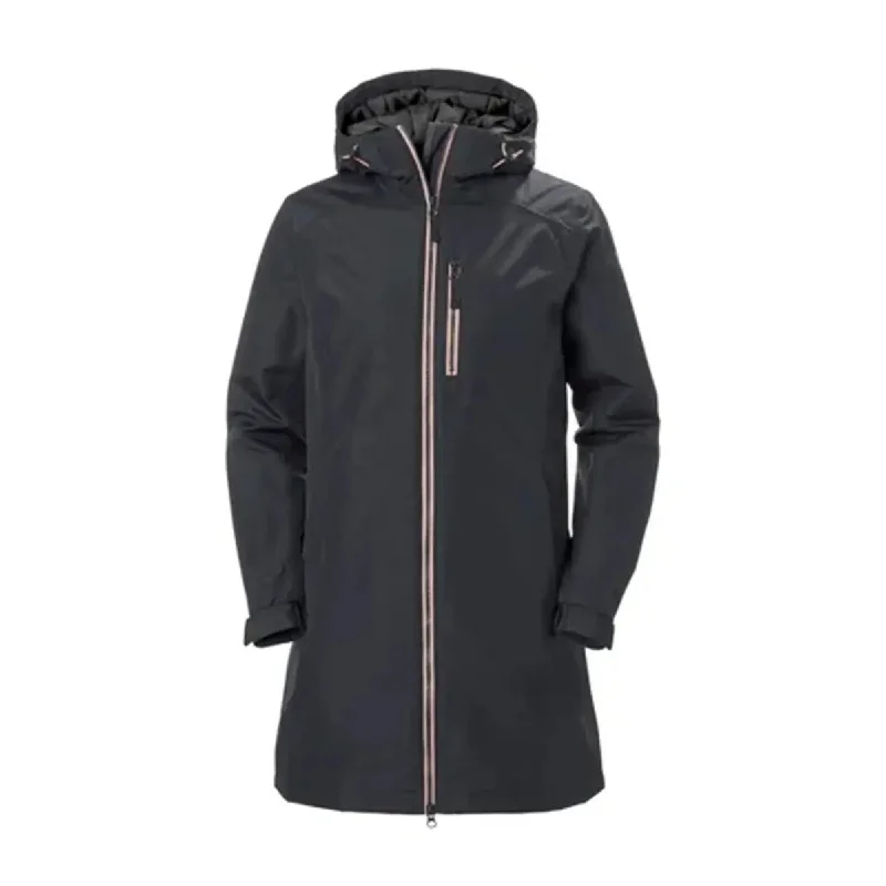 Long Belfast Winter Jacket - Ebony Fleece Jacket Down Jacket Feather Jacket