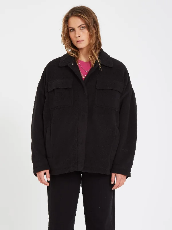 Ottamam Over-shirt Jacket - BLACK Chenille Jacket Brocade Jacket Lace Jacket