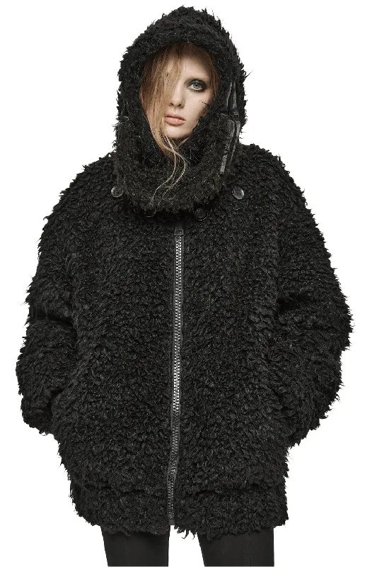 Punk Loose Mid-Length Hooded Split Jacket with Pockets Snapped Jacket Toggled Jacket Drawstring Jacket Punk Loose Mid-Length Hooded Split Jacket with Pockets Snapped Jacket Toggled Jacket Drawstring Jacket