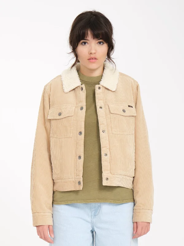 Radstone Corduroy Jacket - KHAKI Zip Front Button Front Snap Front