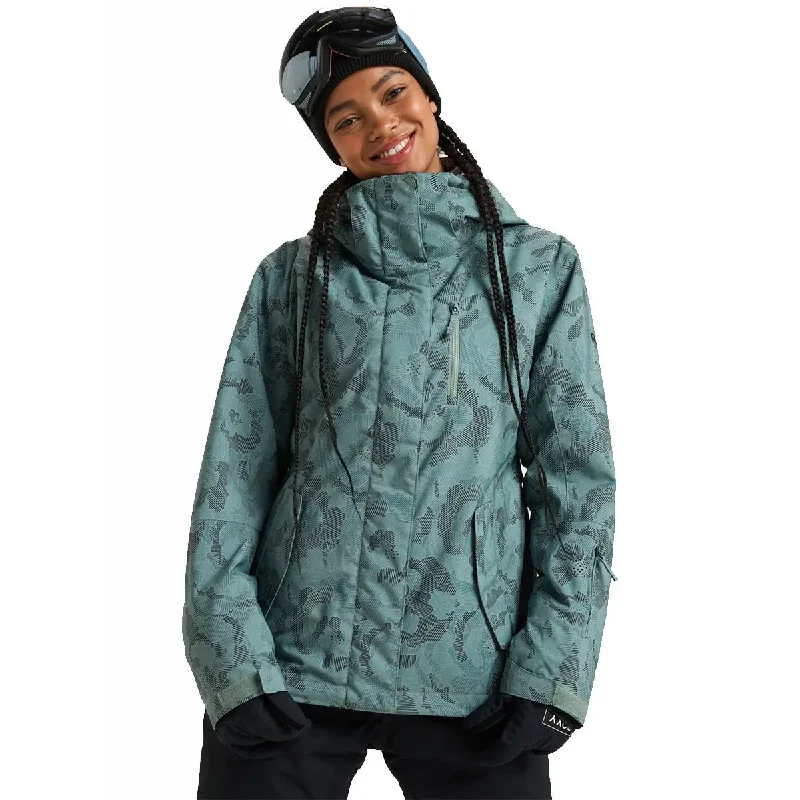 Roxy Jetty Snow Jacket - Lily Pad Notch Collar Jacket Peter Pan Collar Jacket Cowl Neck Jacket
