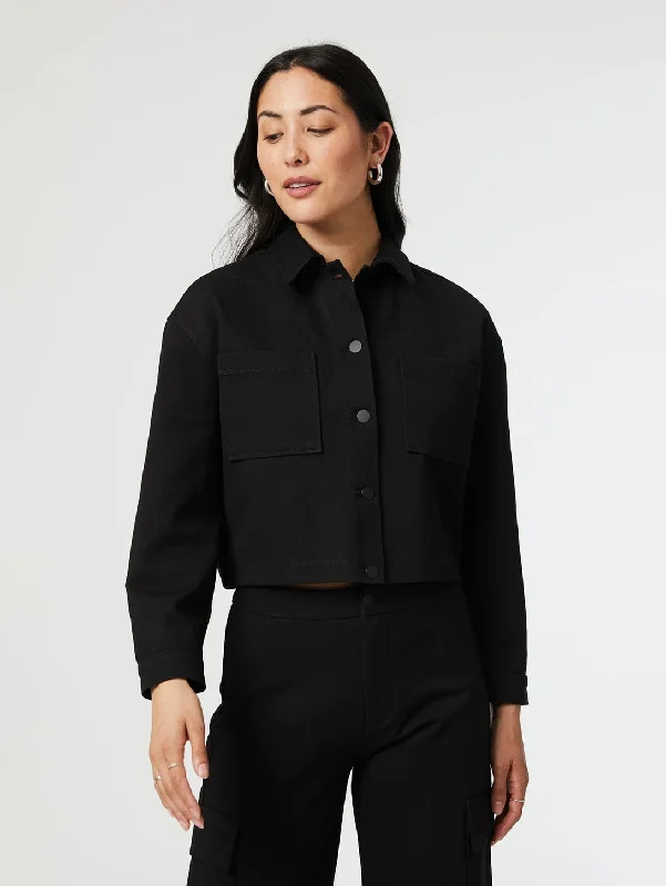 Shirley Jacket - Black Move Stretch Knit Jacket Woven Jacket Fleece Jacket
