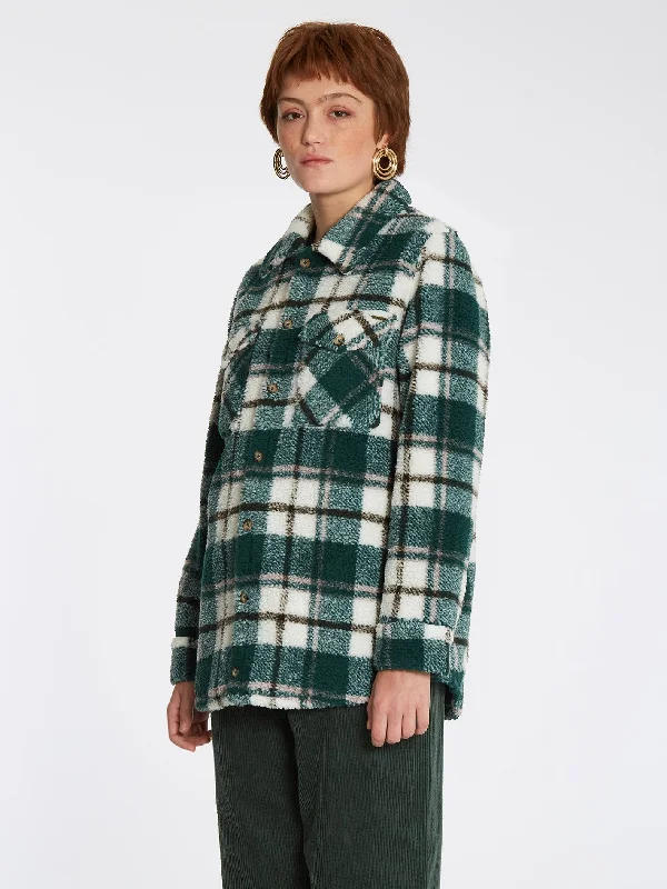 Silent Sherpa Jacket - DARK PINE Elasticated Jacket Padded Jacket Insulated Jacket