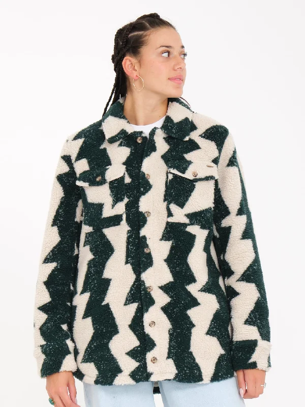 Silent Sherpa Jacket - PONDEROSA PINE Welt Pockets Slit Pockets Flap Pockets