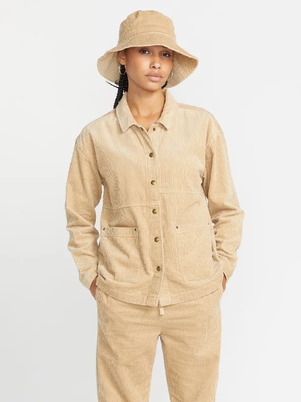 Stone Street Shacket Jacket - KHAKI Knit Jacket Woven Jacket Fleece Jacket