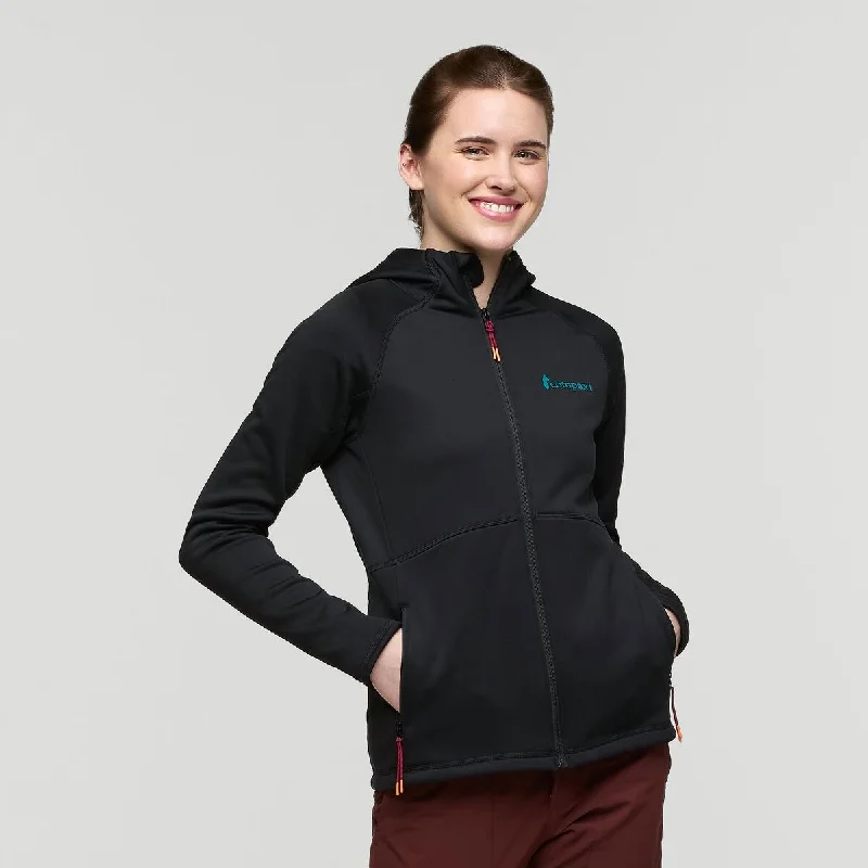 Tempa Fleece Hooded Jacket - Womens Tiered Jacket Buttoned Jacket Zippered Jacket