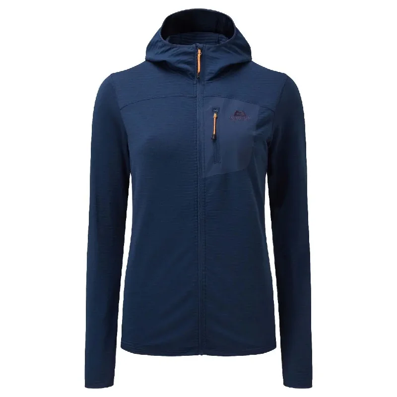 Lumiko Hooded Jacket - Medieval Blue Notch Collar Peter Pan Collar Cowl Neck