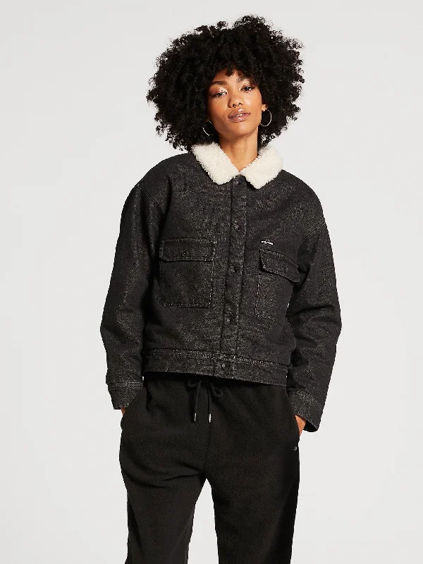 Weaton Jacket - BLACK COMBO Satin Jacket Silk Jacket Chiffon Jacket