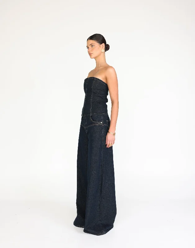 Aydin Jeans (Indigo) Elegant Tapered Leg Denim